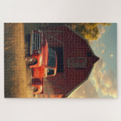Red Barn Old Truck Jigsaw Puzzle ジグソーパズル (横)