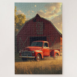 Red Barn Old Truck Jigsaw Puzzle ジグソーパズル