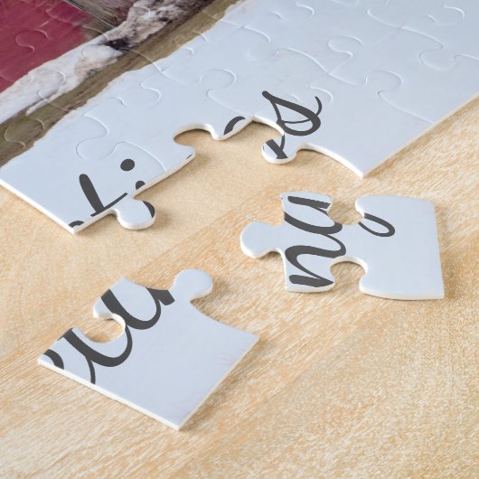 Red Barn Winter Scene Jigsaw Puzzle ジグソーパズル (側面)