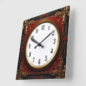 Red Baroque スクエア壁時計 (傾斜)