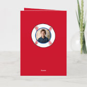 Red Baseball Ball Kids Birthday Photo カード (裏面)