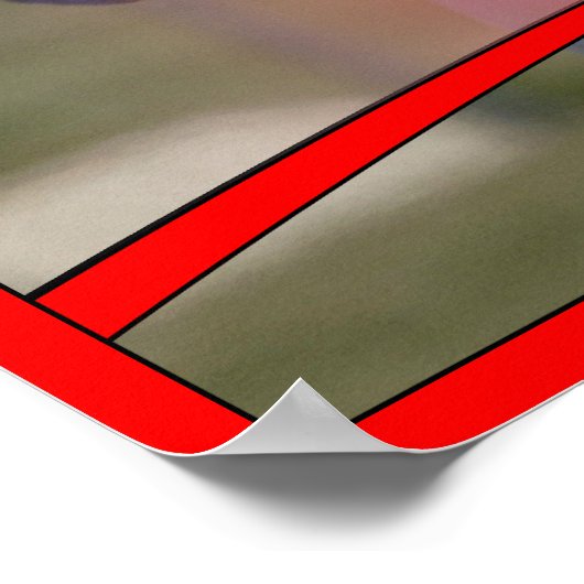 Red Baseball Custom Photo and Jersey Number Poster ポスター (角)