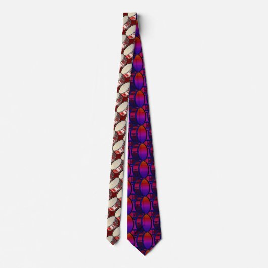 Red Bass Drum Tiled Pattern Necktie ネクタイ (裏面)