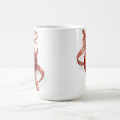 Red Bauble Ornament Gold Snowflake Ribbon コーヒーマグカップ (中央)