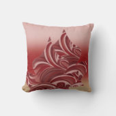 Red Beige Leaf クッション (正面)