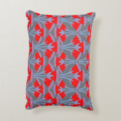 Red Bellflower Accent Pillow | One Owl Artist アクセントクッション (裏面(縦))