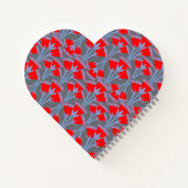 Red Bellflower Cute Heart Shaped Notebook ノートブック (裏面)