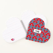 Red Bellflower Cute Heart Shaped Notebook ノートブック (内部)