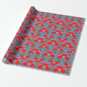 Red Bellflower Gift Wrap Paper ラッピングペーパー (アンロールド)