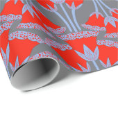 Red Bellflower Gift Wrap Paper ラッピングペーパー (ロールコーナー)