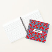 Red Bellflower Name Personalized Cute Notebook ノートブック (内部)