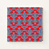 Red Bellflower Name Personalized Cute Notebook ノートブック (裏面)