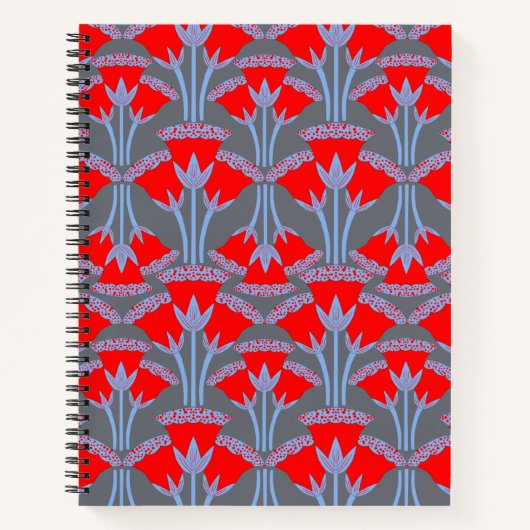 Red Bellflower Spiral Notebook ノートブック (正面)