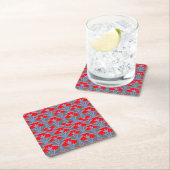 Red Bellflower Square Paper Coaster  スクエアペーパーコースター (インサイチュ)