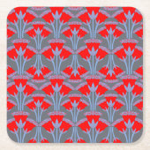 Red Bellflower Square Paper Coaster  スクエアペーパーコースター (正面)