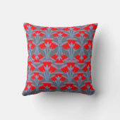 Red Bellflower Throw Pillow | One Owl Artist クッション (裏面)