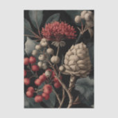 Red Berries and Exotic Seed Pods on Black 薄葉紙 (正面)