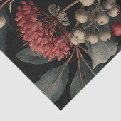 Red Berries and Exotic Seed Pods on Black 薄葉紙 (詳細)