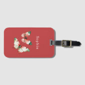 Red Berries Butterflies ラゲッジタグ (正面横)