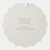 Red Berries + Eucalyptus Christmas Wreath Photo  オーナメントカード (裏面)