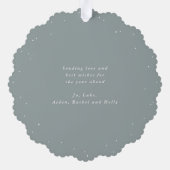 Red Berries + Eucalyptus Christmas Wreath Photo  オーナメントカード (裏面)