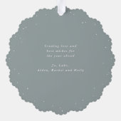 Red Berries + Eucalyptus Holiday Wreath Photo  オーナメントカード (裏面)