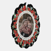 Red Berries + Eucalyptus Holiday Wreath Photo  オーナメントカード (右)