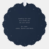 Red Berries + Eucalyptus Holiday Wreath Photo  オーナメントカード (裏面)