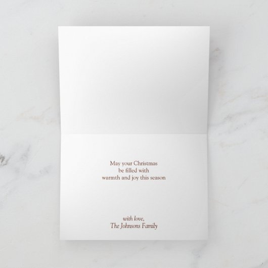 Red Berries Greenery Elegant Christmas シーズンカード (内部)