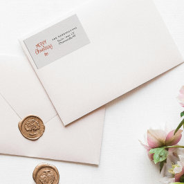 Red Berries Merry Christmas Custom Return Address ラベル