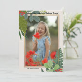 Red Berries Photo Frame Holiday Greeting Card シーズンカード (スタンド正面)