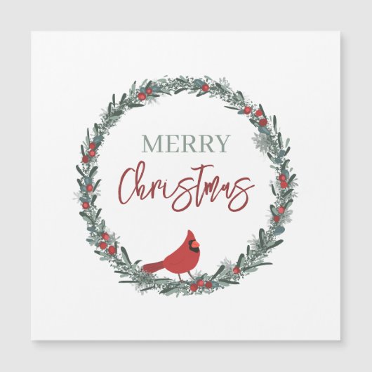 Red Berries Wreath and Red Cardinal Christmas (正面)