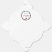 Red Berries Wreath and Red Cardinal Christmas  フェイバーボックス (見開き)