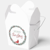 Red Berries Wreath and Red Cardinal Christmas  フェイバーボックス (見開き)