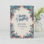 Red Berry & Blue Pine Christmas シーズンカード (スタンド正面)