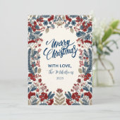 Red Berry & Blue Pine Christmas シーズンカード (スタンド正面)