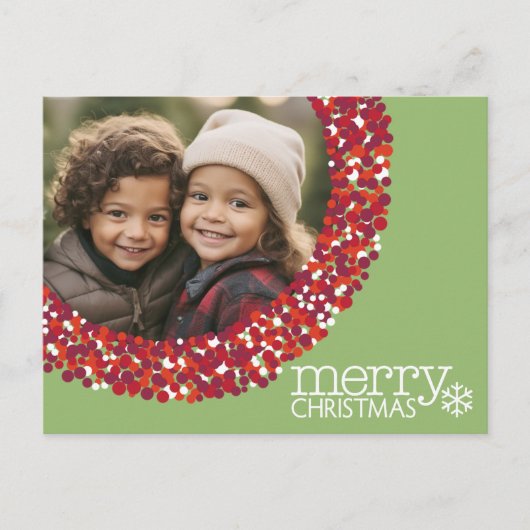 Red Berry Christmasのリース枠で撮影 シーズンポストカード (正面)