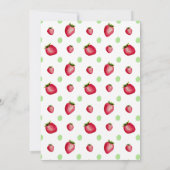Red Berry Sweet Strawberry Girl Baby Shower 招待状 (裏面)