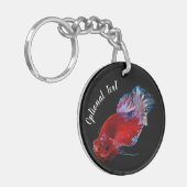 Red Betta Fighting Fish キーホルダー (正面左)