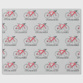 Red Bicycle with Cycologist文字on Grayr ラッピングペーパー (フラット)