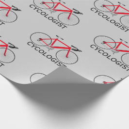 Red Bicycle with Cycologist文字on Grayr ラッピングペーパー