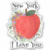 RED BIG APPLE New York I Love You シール (正面)