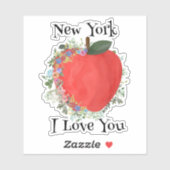 RED BIG APPLE New York I Love You シール (シート)