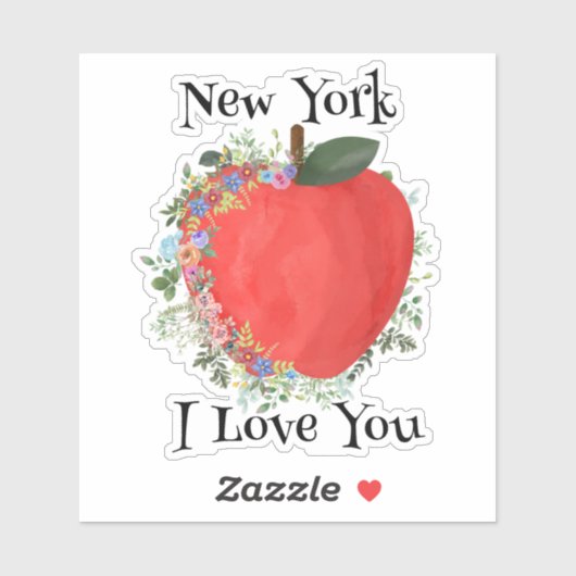 RED BIG APPLE New York I Love You シール (シート)