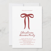 Red Big Bow Christmas Party Invitation 招待状 (正面)