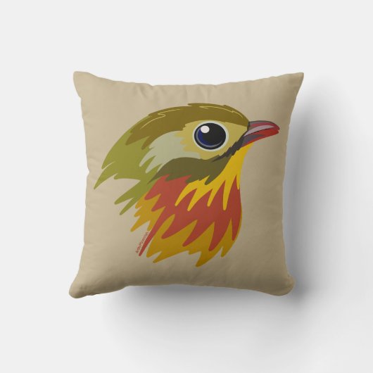 Red-Billed Leiothrix Bird—simplified  クッション (裏面)