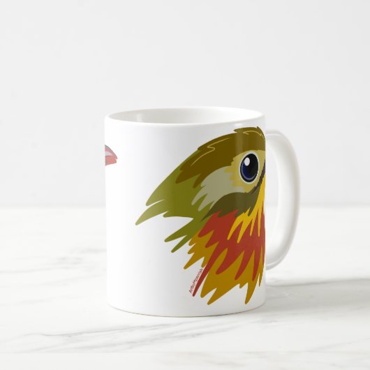Red-Billed Leiothrix Bird—simplified  コーヒーマグカップ (正面右)