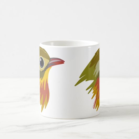 Red-Billed Leiothrix Bird—simplified コーヒーマグカップ (中央)