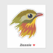 Red-Billed Leiothrix Bird—simplified  シール (シート)