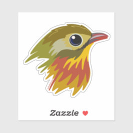Red-Billed Leiothrix Bird—simplified  シール